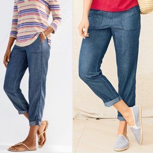 Talbots Draw String Denim cropped Pants Size 2